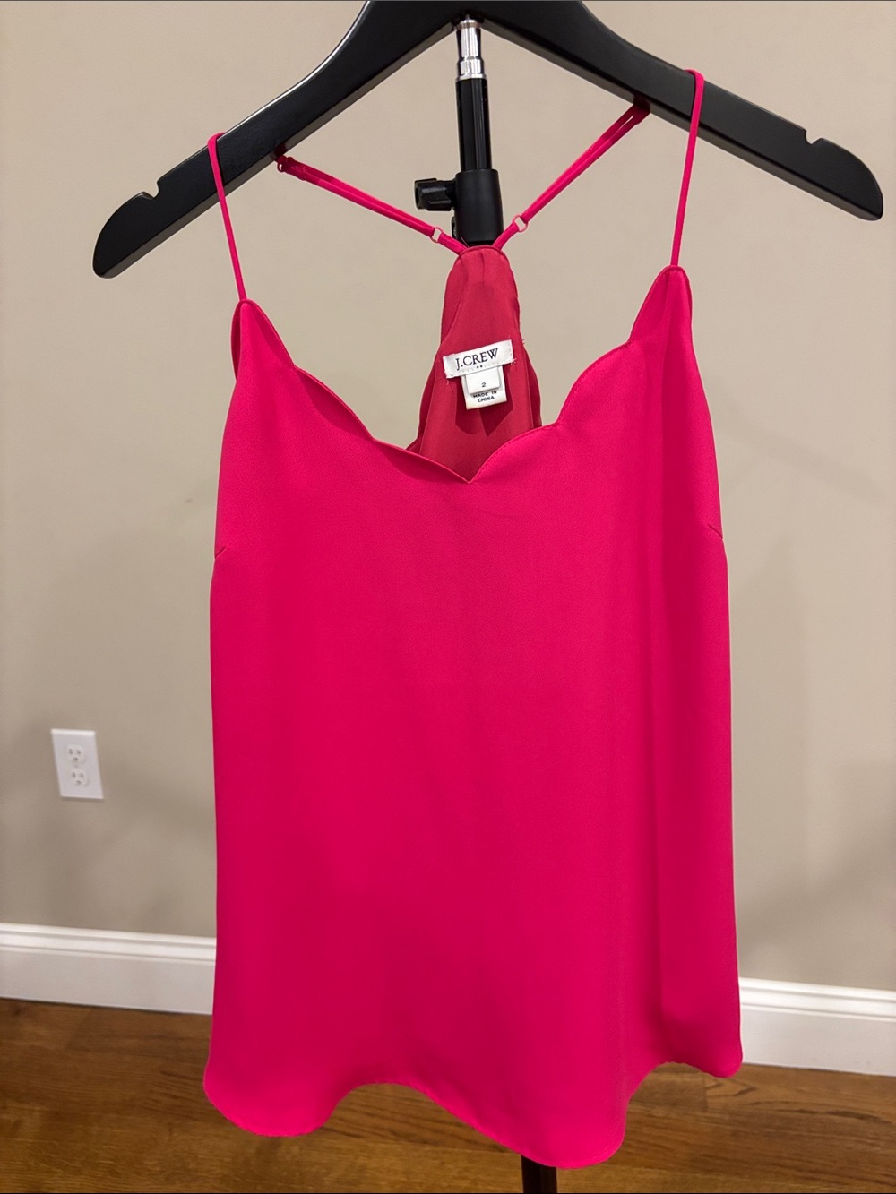 J. Crew Hot Pink Satin Cami
